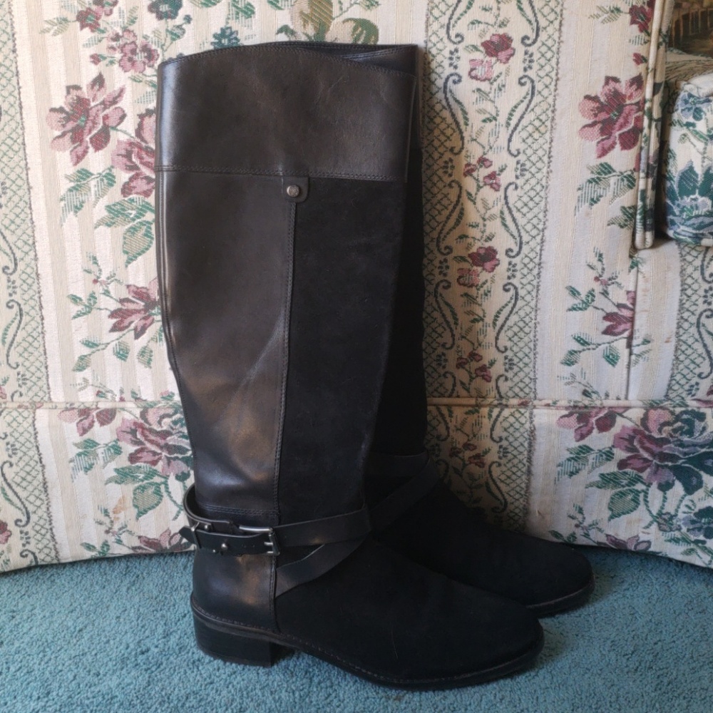 Black Leather & Suede Vince Camuto boots